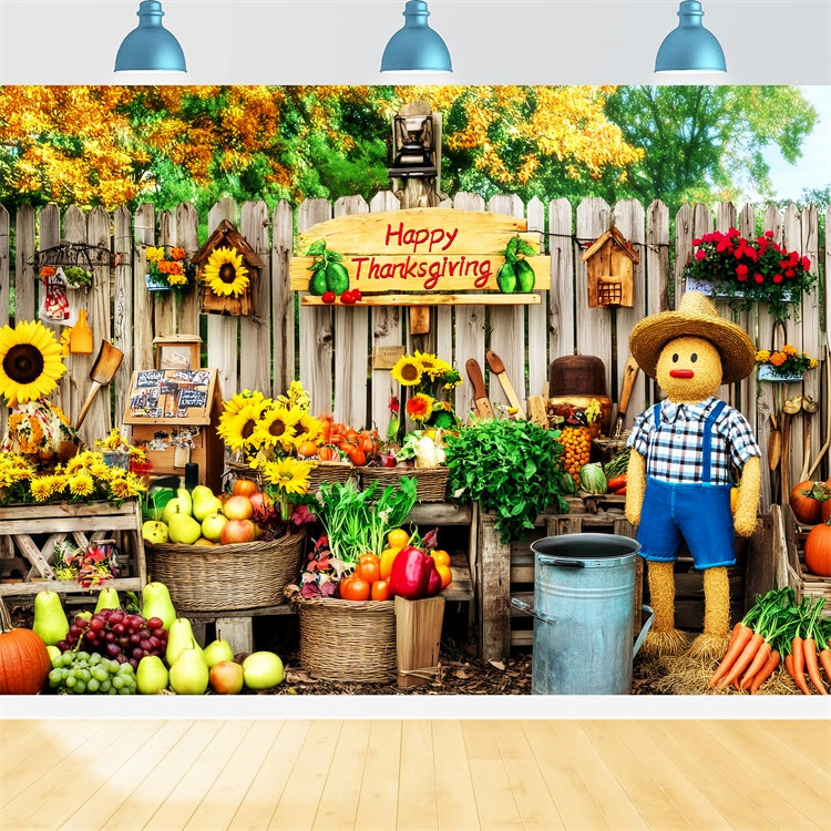 Thanksgiving Backdrop Ideas Scarecrow Fruit Stall Backdrop UK LXX57-371