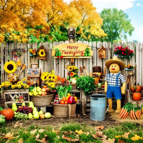 Thanksgiving Backdrop Ideas Scarecrow Fruit Stall Backdrop UK LXX57-371