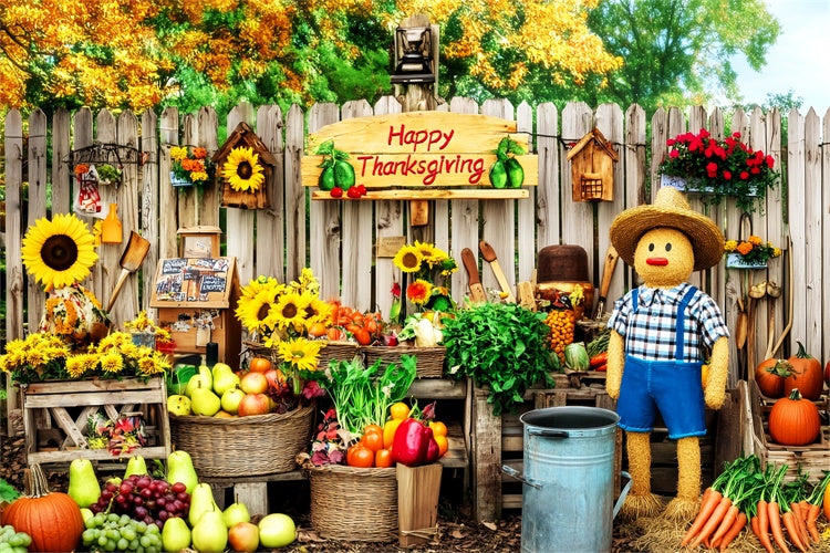 Thanksgiving Backdrop Ideas Scarecrow Fruit Stall Backdrop UK LXX57-371