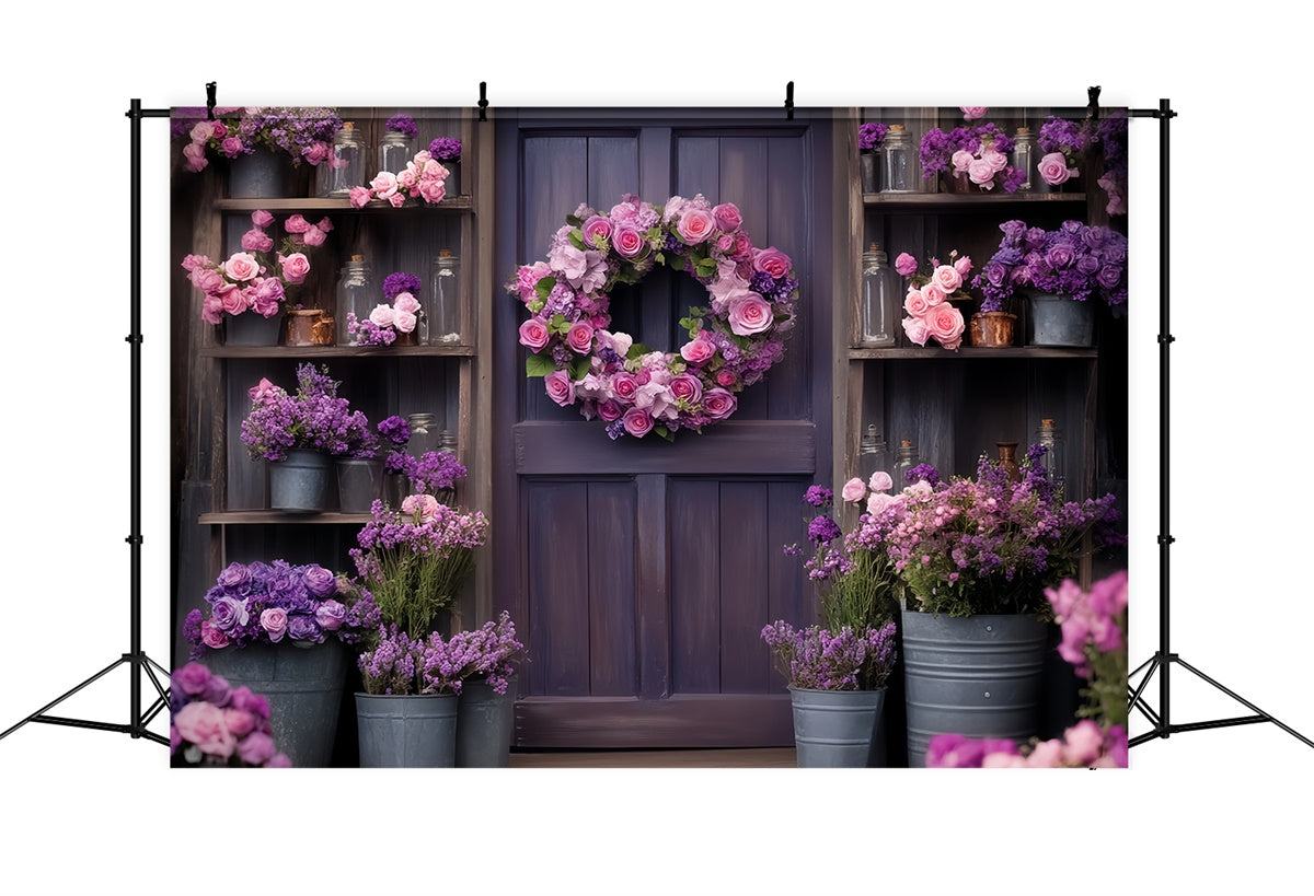 Barn Door Backdrops Purple Bloom Floral Backdrop UK LXX57-382
