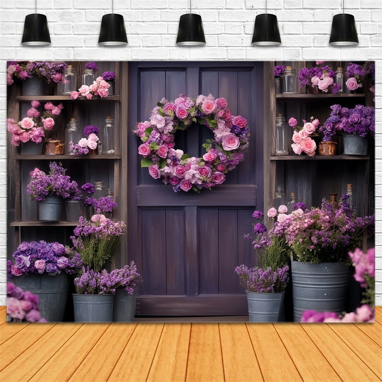 Barn Door Backdrops Purple Bloom Floral Backdrop UK LXX57-382