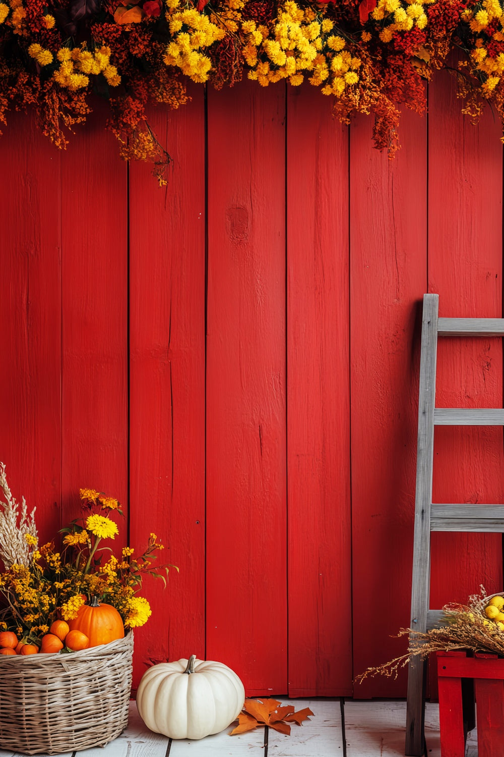 Red Barn Backdrop Rustic Charm Harvest Backdrop UK LXX57-389