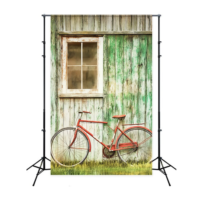 Rustic Barn Backdrop Rustic Wall Bicycle Backdrop UK LXX57-396