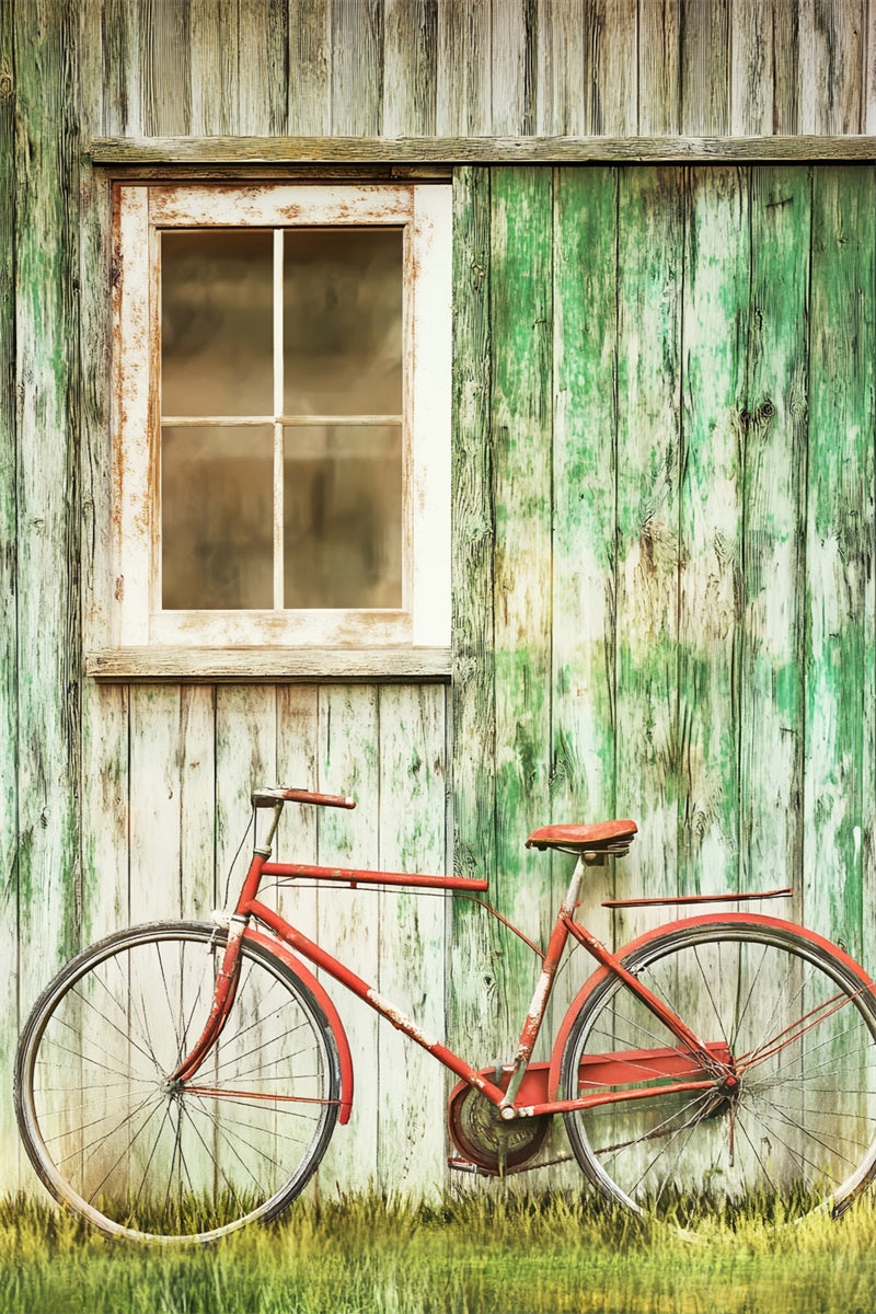 Rustic Barn Backdrop Rustic Wall Bicycle Backdrop UK LXX57-396