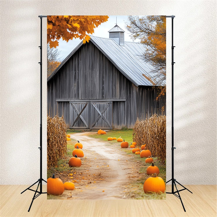 Barn Backdrop Rustic Harvest Trail Fall Backdrop UK LXX57-399