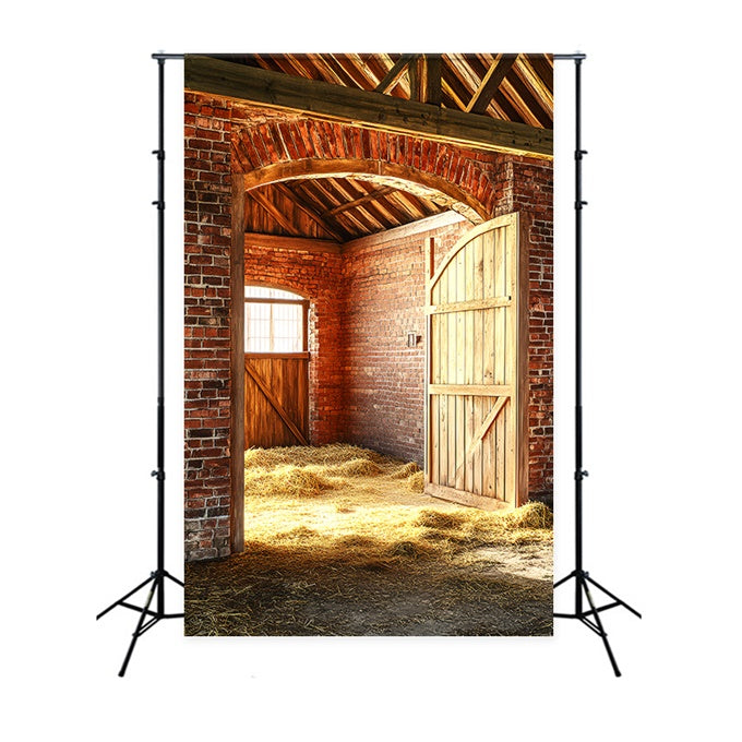 Barn Photo Backdrop Vintage Brick Arch Backdrop UK LXX57-418
