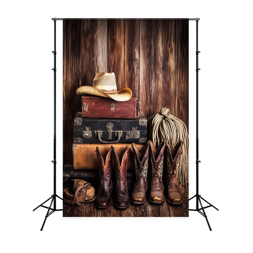 Barn Wood Backdrop Western Cowboy Boot Backdrop UK LXX57-419