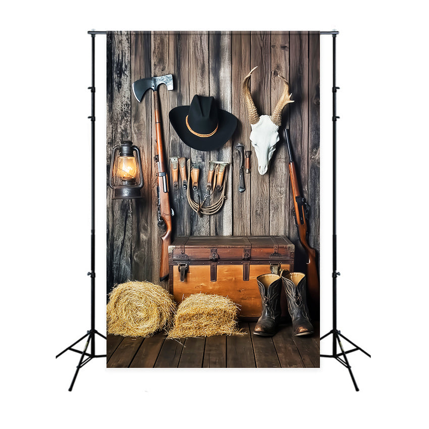 Barn Backdrops Rustic Wall Cowboy Gear Backdrop UK LXX57-421