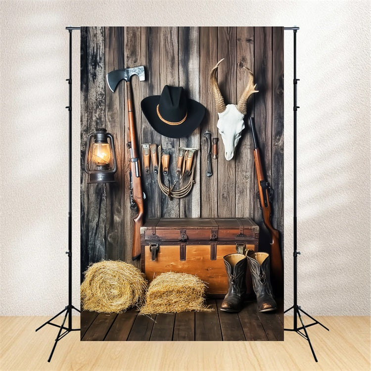 Barn Backdrops Rustic Wall Cowboy Gear Backdrop UK LXX57-421