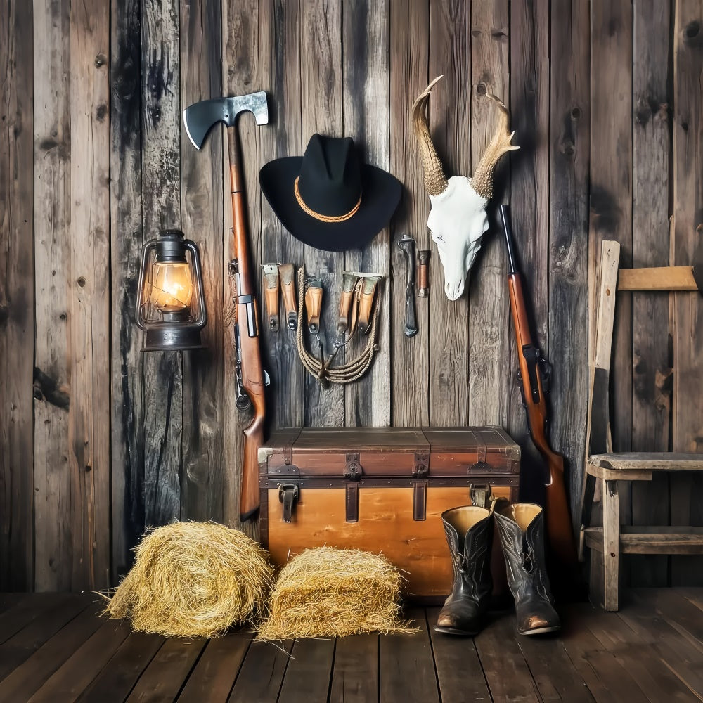 Barn Backdrops Rustic Wall Cowboy Gear Backdrop UK LXX57-421