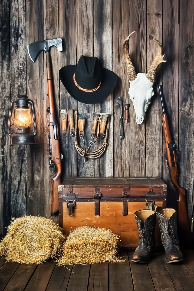 Barn Backdrops Rustic Wall Cowboy Gear Backdrop UK LXX57-421
