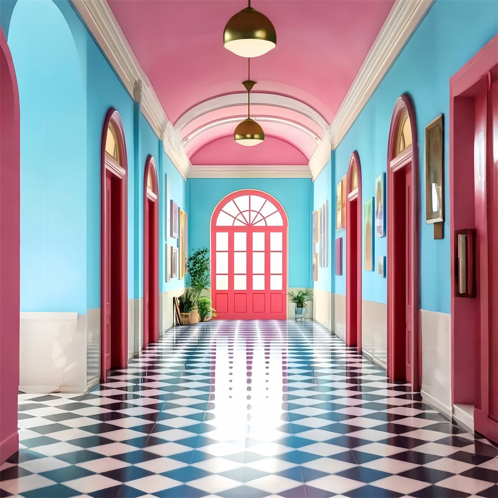 School Picture Backdrop Candy Hallway Classroom Backdrop UK LXX57-47