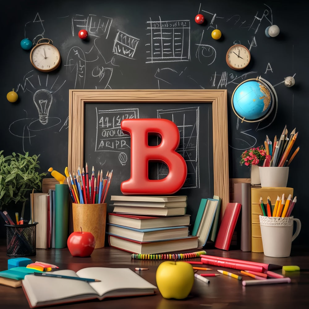 Back To School Backdrop Classic School Desk Backdrop UK LXX57-48