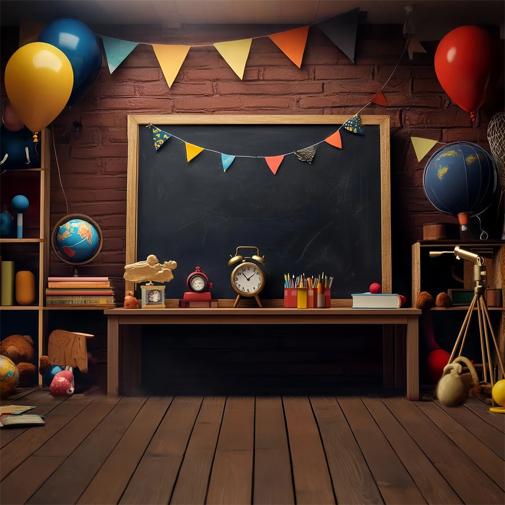 Back To School Photo Backdrop Retro Study Nook Backdrop UK LXX57-50
