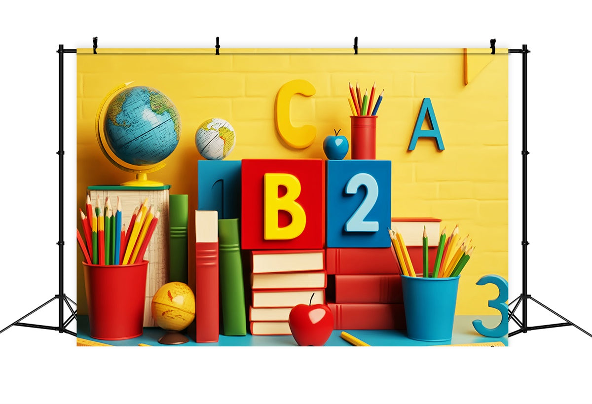 Back To School Backdrops Color Blocks Fun Backdrop UK LXX57-51