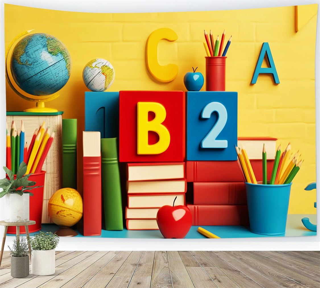 Back To School Backdrops Color Blocks Fun Backdrop UK LXX57-51