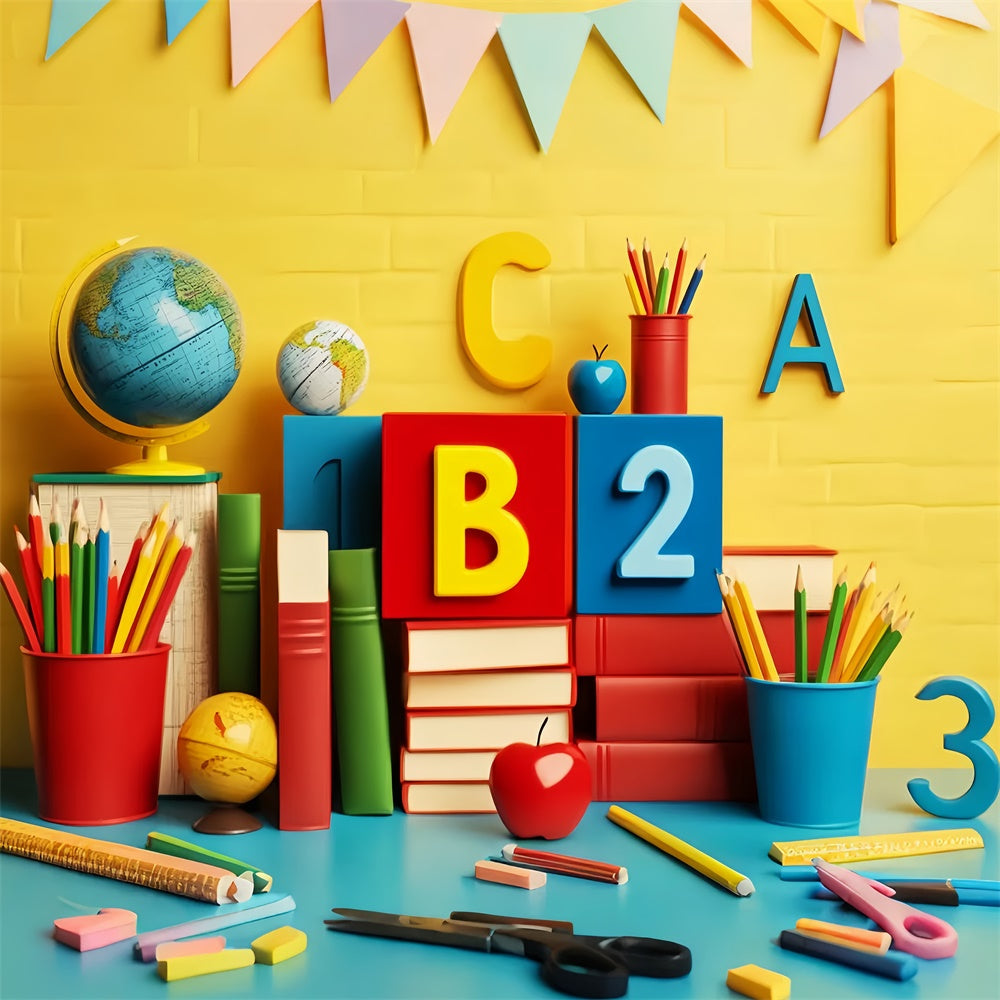 Back To School Backdrops Color Blocks Fun Backdrop UK LXX57-51