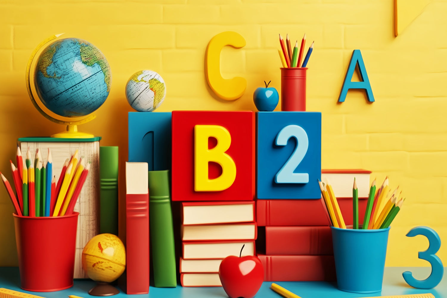 Back To School Backdrops Color Blocks Fun Backdrop UK LXX57-51