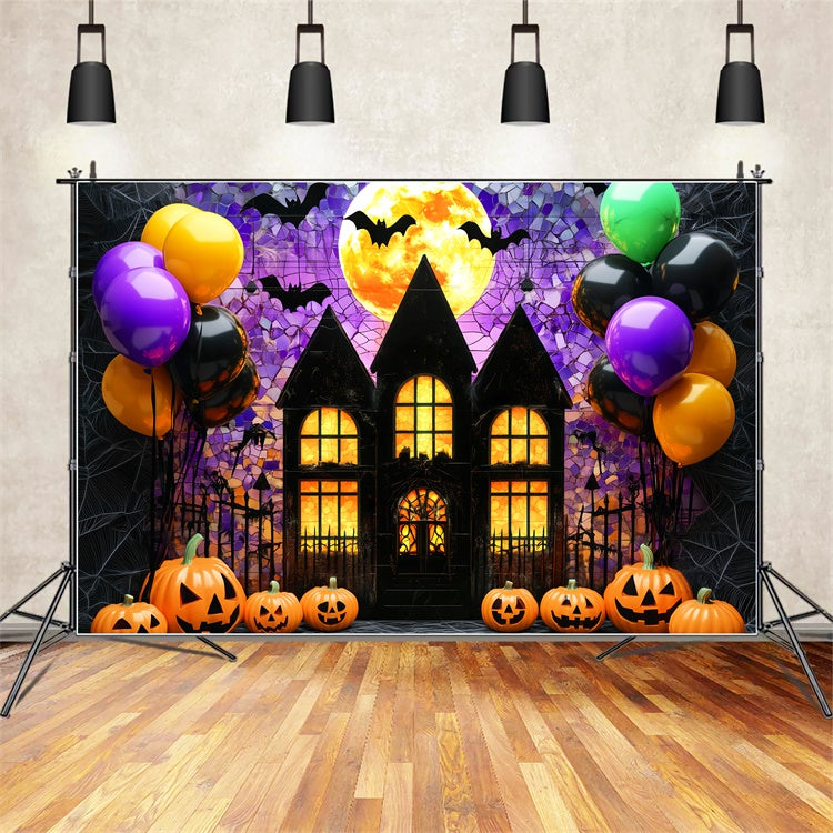 Halloween Backdrops Spooky Moonlight Party Backdrop UK LXX58-14