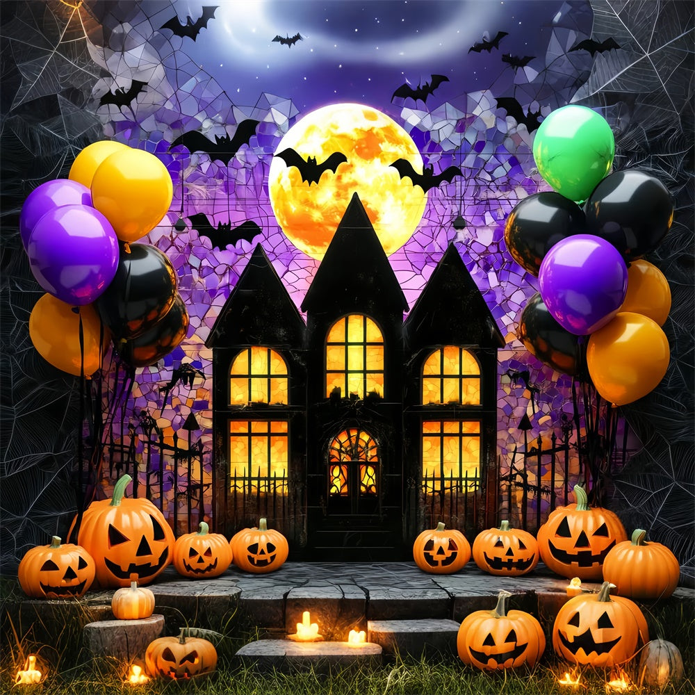 Halloween Backdrops Spooky Moonlight Party Backdrop UK LXX58-14