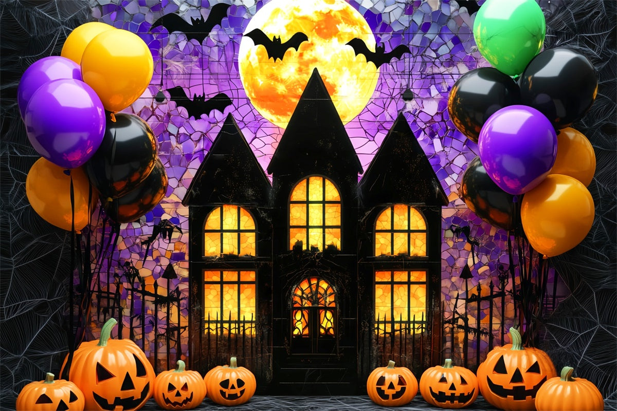 Halloween Backdrops Spooky Moonlight Party Backdrop UK LXX58-14