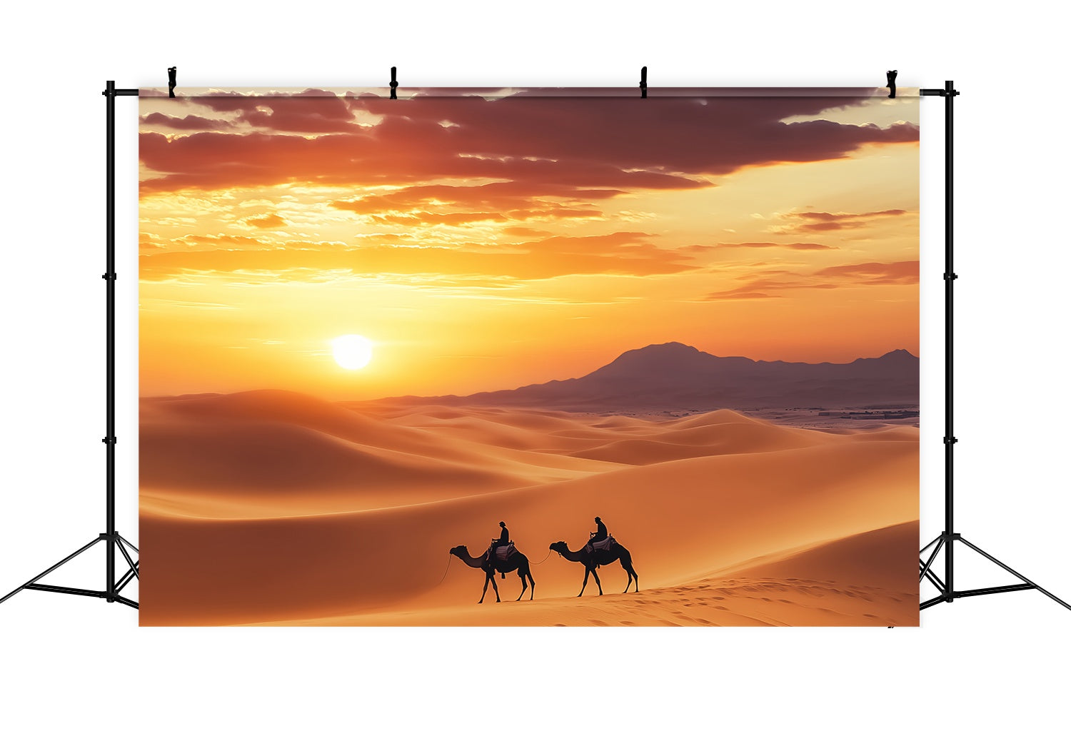 Fall Backdrop Ideas Golden Desert Caravan Silhouette Sunset Backdrop UK LXX58-173
