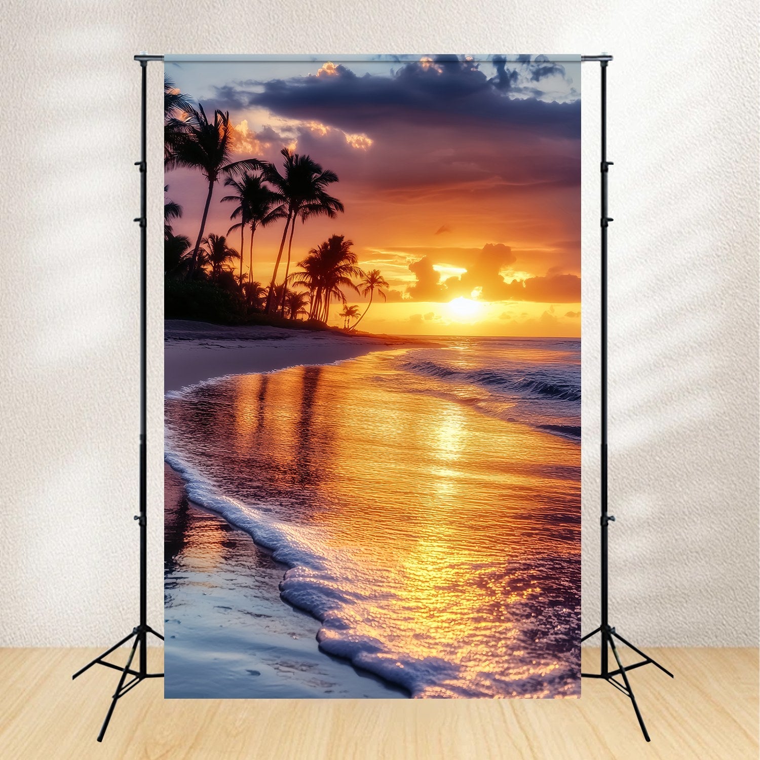 Fall Backdrop Tropical Palm Coast Sunset Glow Sunset Backdrop UK LXX58-179