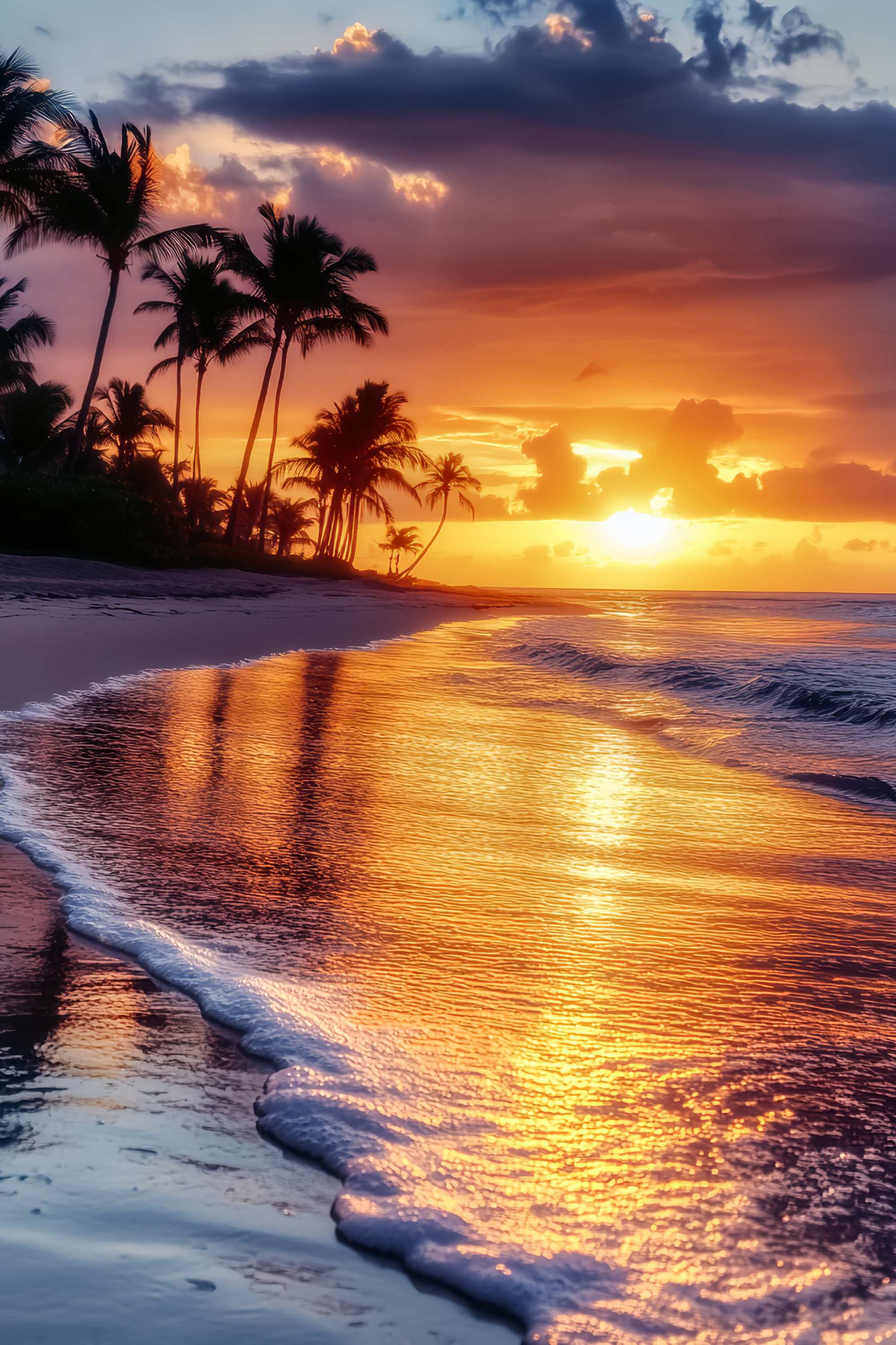 Fall Backdrop Tropical Palm Coast Sunset Glow Sunset Backdrop UK LXX58-179