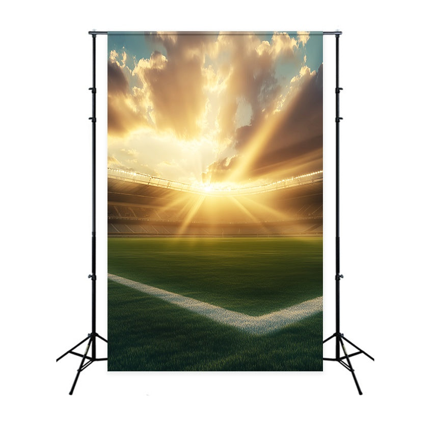 Autumn Backdrops Sunlit Stadium Green Field Sunset Backdrop UK LXX58-181