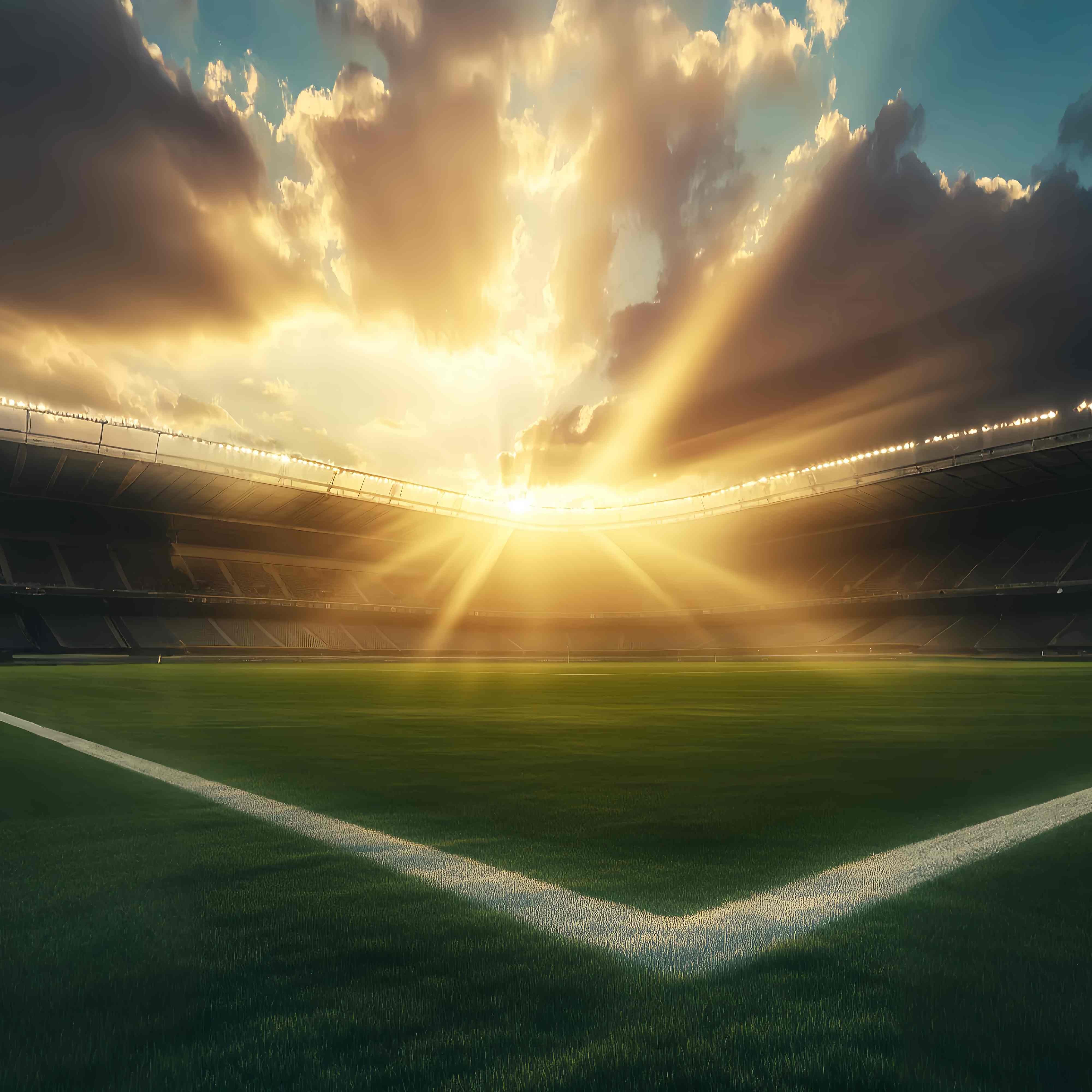 Autumn Backdrops Sunlit Stadium Green Field Sunset Backdrop UK LXX58-181