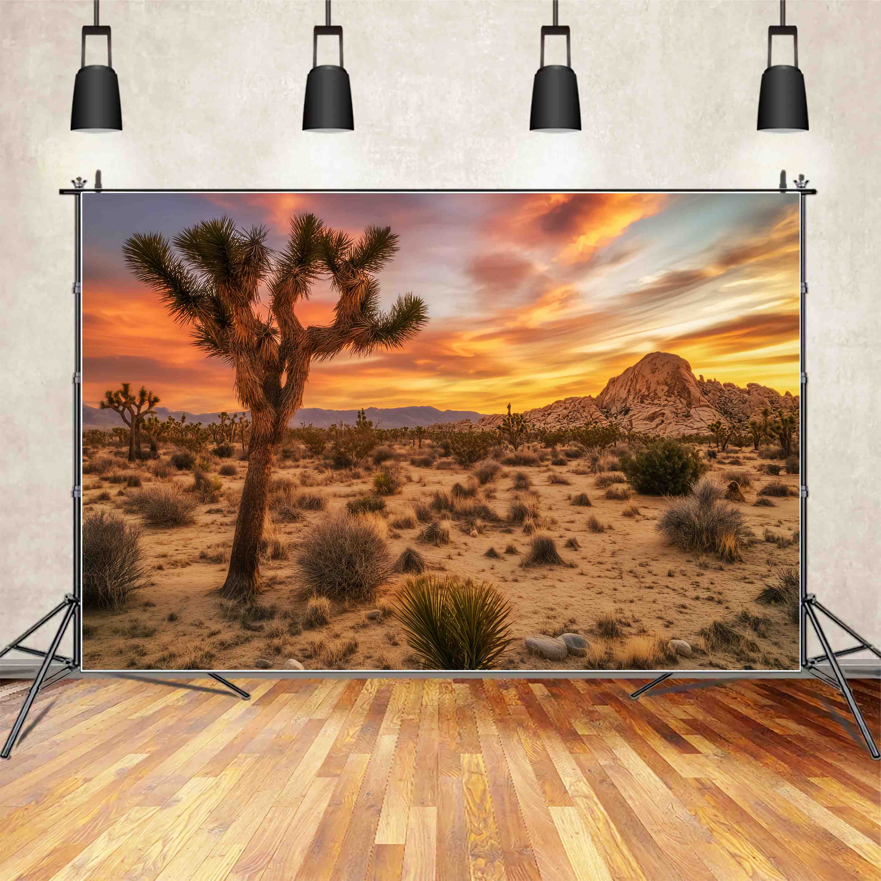 Autumn Fall Backdrop Desert Sunset Joshua Tree Glow Sunset Backdrop UK LXX58-183