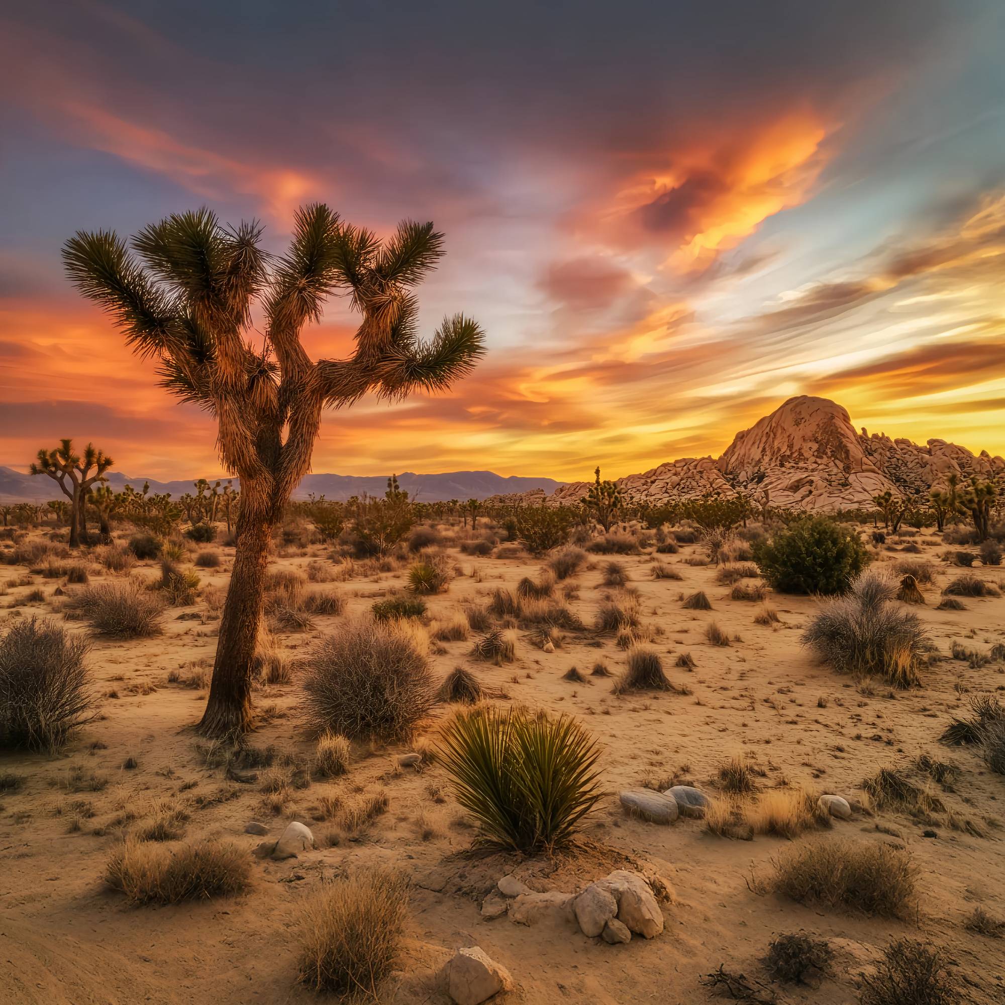 Autumn Fall Backdrop Desert Sunset Joshua Tree Glow Sunset Backdrop UK LXX58-183