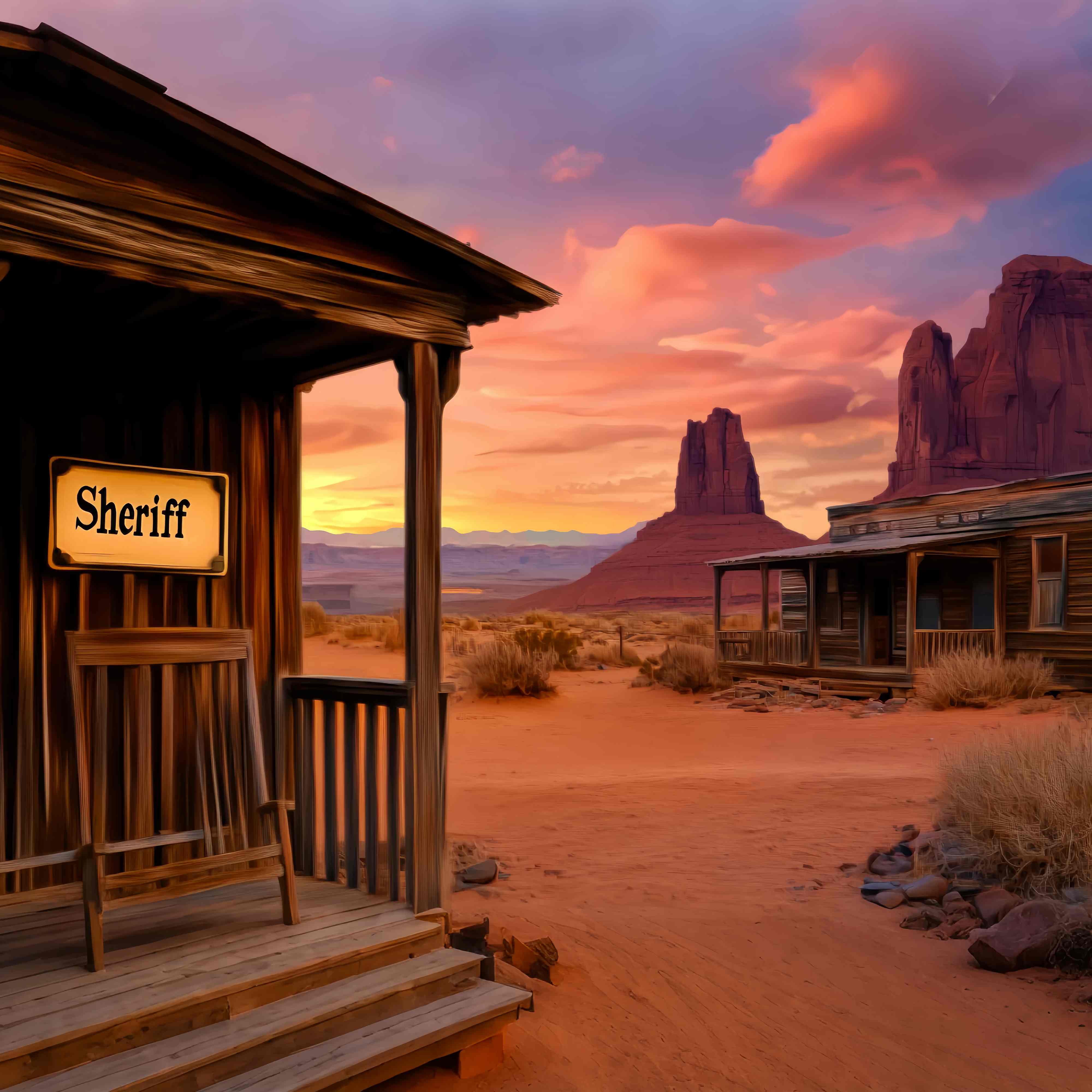 Fall Backdrop Ideas Sheriff Porch Desert Sunset Western Backdrop UK LXX58-188