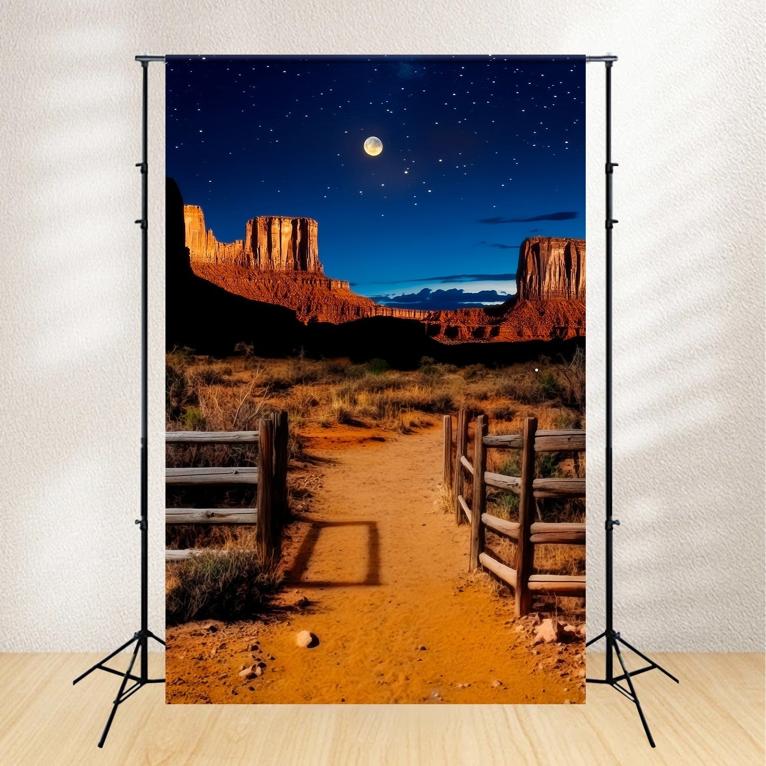 Fall Photography Backdrops Moonlit Desert Canyon View Western Backdrop UK LXX58-197