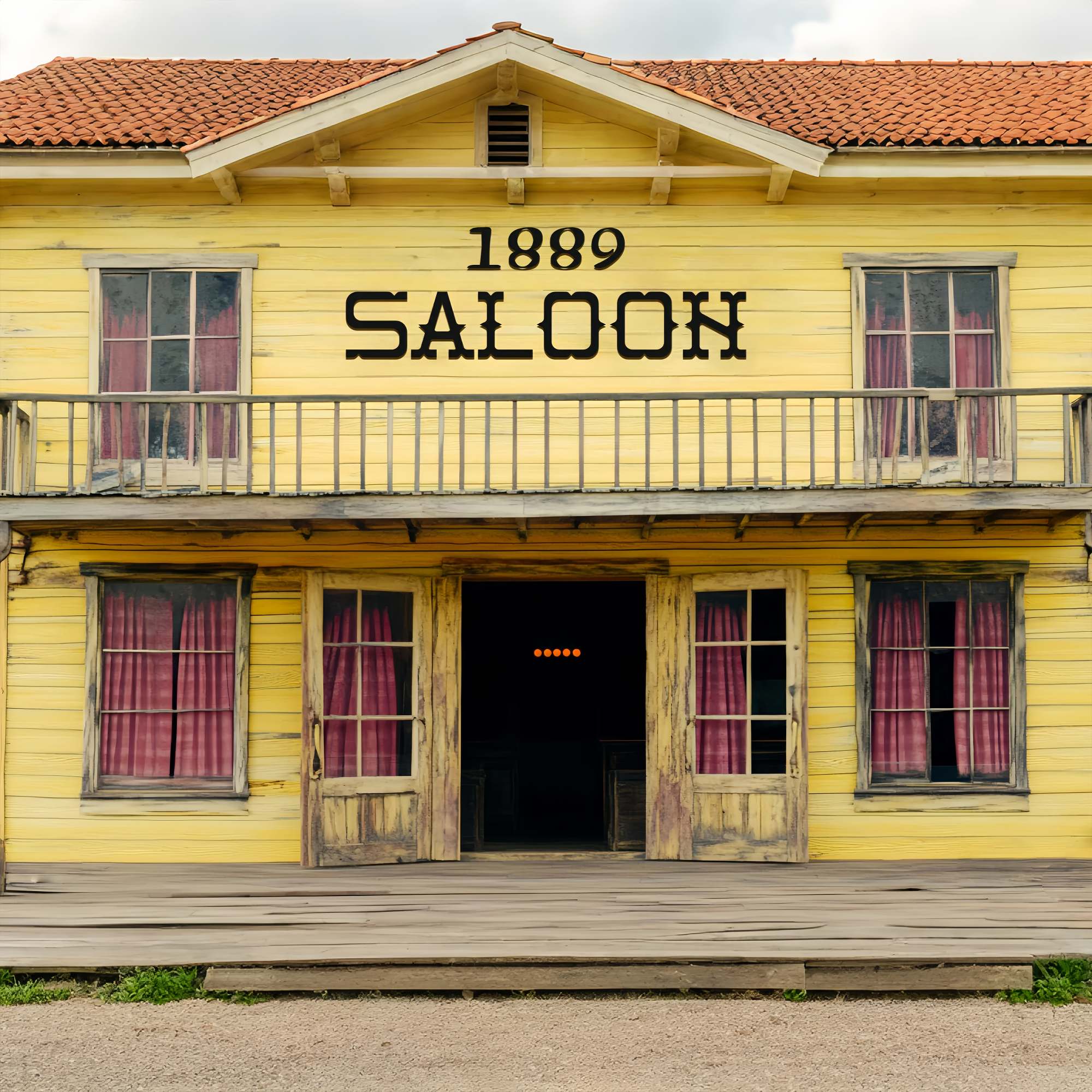 Fall Photo Backdrop Vintage Yellow Western Saloon Western Backdrop UK LXX58-202