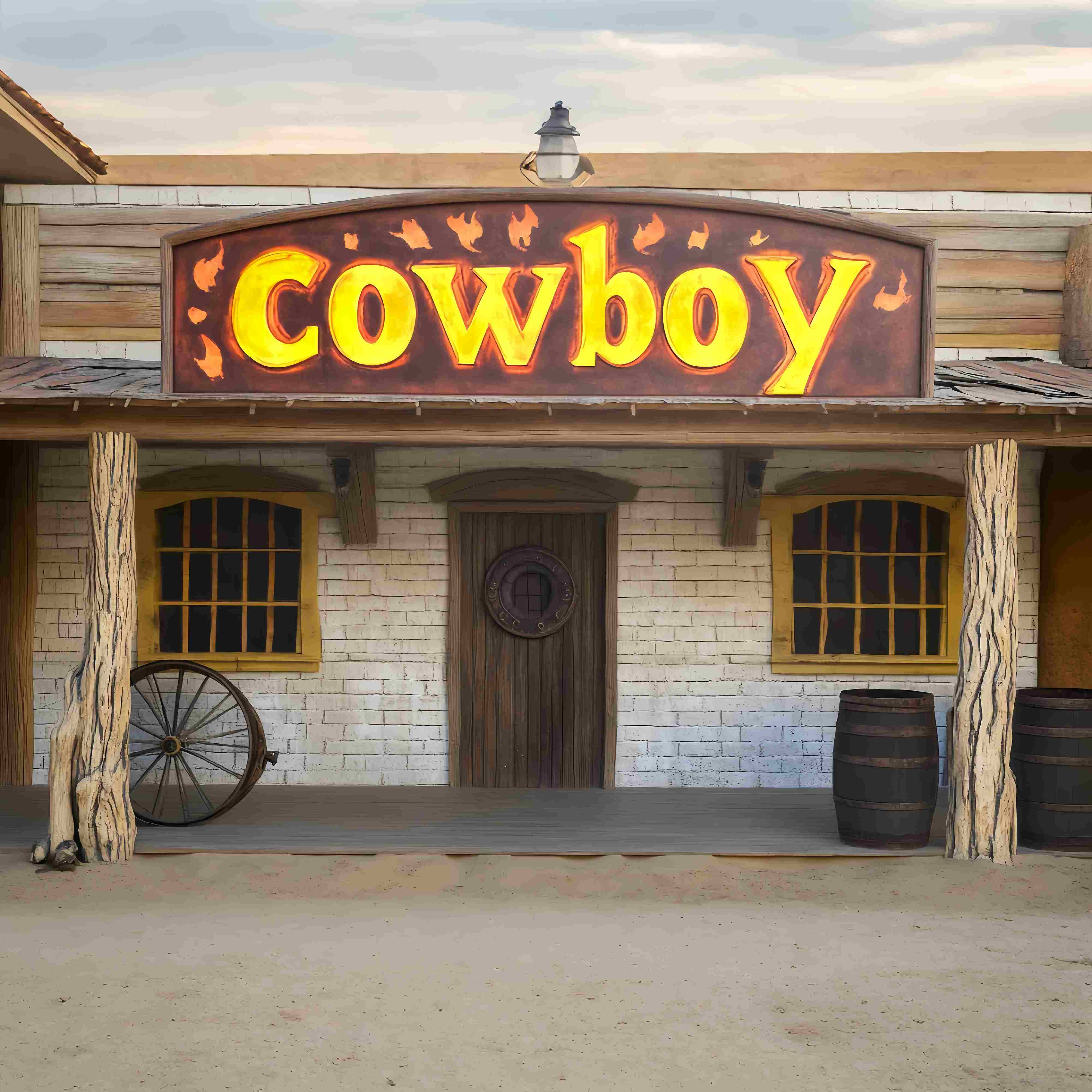 Autumn Photo Backdrop Rustic Cowboy Storefront Display Cowboy Backdrop UK LXX58-203