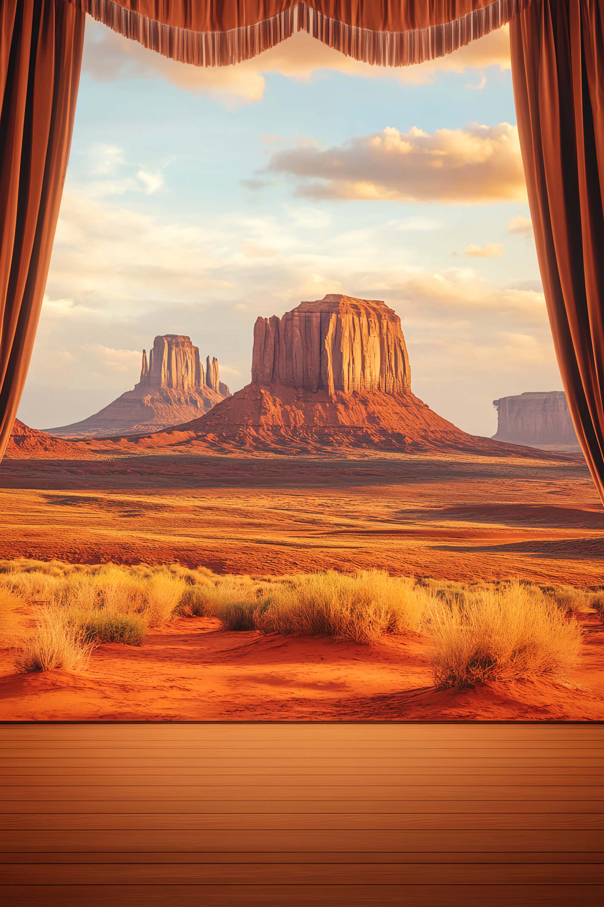 Fall Photo Backdrops Desert Plateau Sunset View Western Backdrop UK LXX58-208