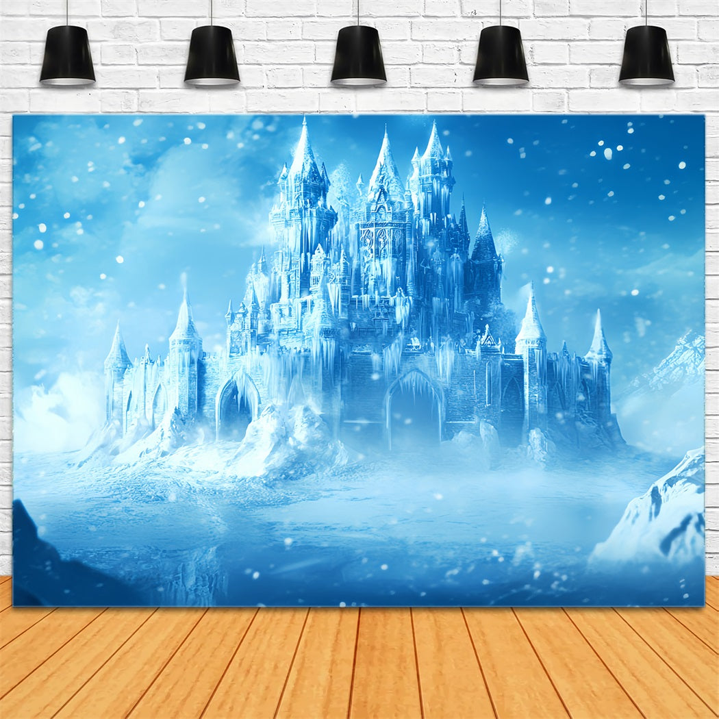 Winter Wonderland Backdrop Frozen Enchanted Ice Castle Winter Backdrop UK LXX58-222