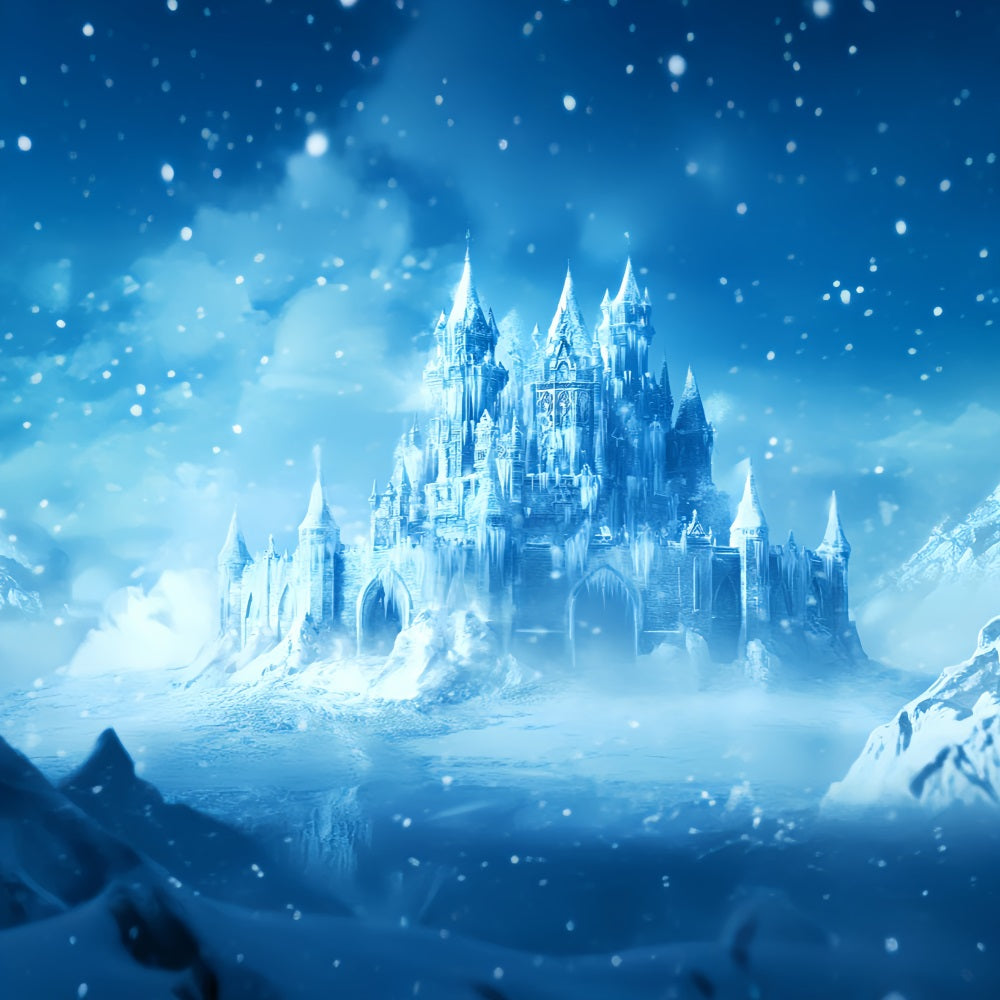 Winter Wonderland Backdrop Frozen Enchanted Ice Castle Winter Backdrop UK LXX58-222