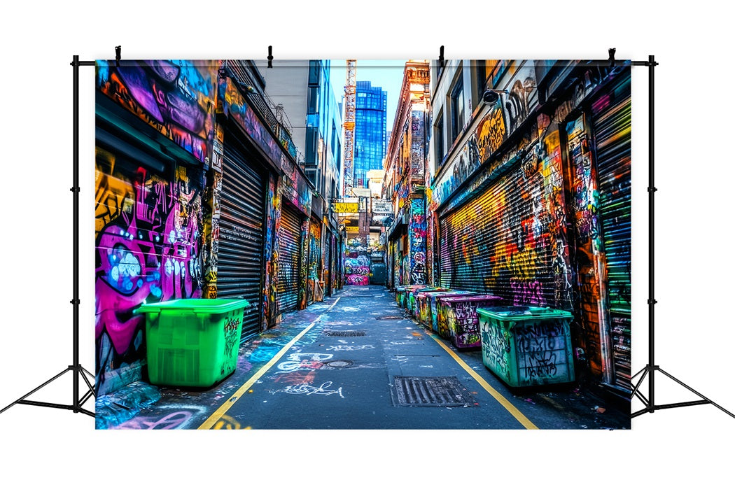 Graffiti Artwork Colorful Alleyway Graffiti Walls Graffiti Backdrops UK LXX58-261