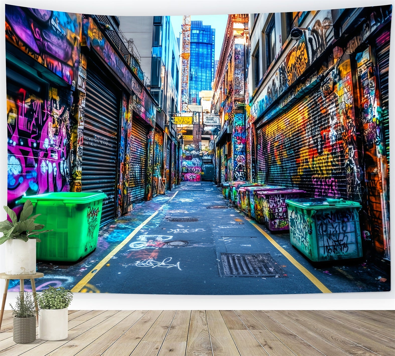 Graffiti Artwork Colorful Alleyway Graffiti Walls Graffiti Backdrops UK LXX58-261