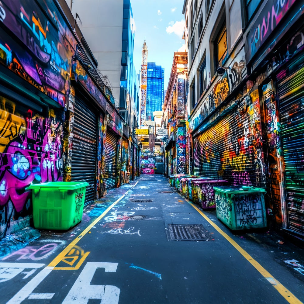 Graffiti Artwork Colorful Alleyway Graffiti Walls Graffiti Backdrops UK LXX58-261