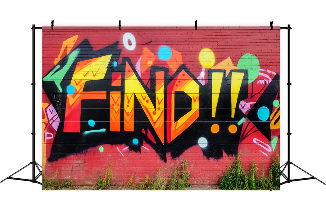 Graffiti Wall Graffiti Colorful Bold Letters Graffiti Photography Backdrop UK LXX58-264