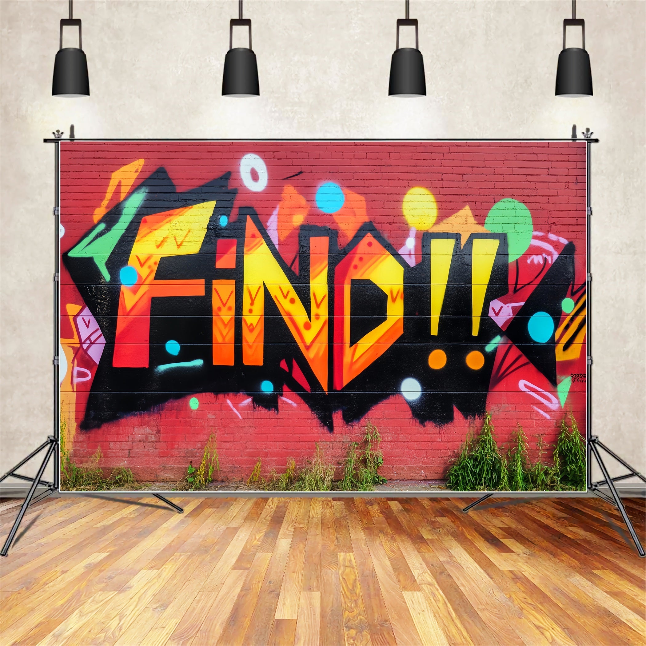Graffiti Wall Graffiti Colorful Bold Letters Graffiti Photography Backdrop UK LXX58-264