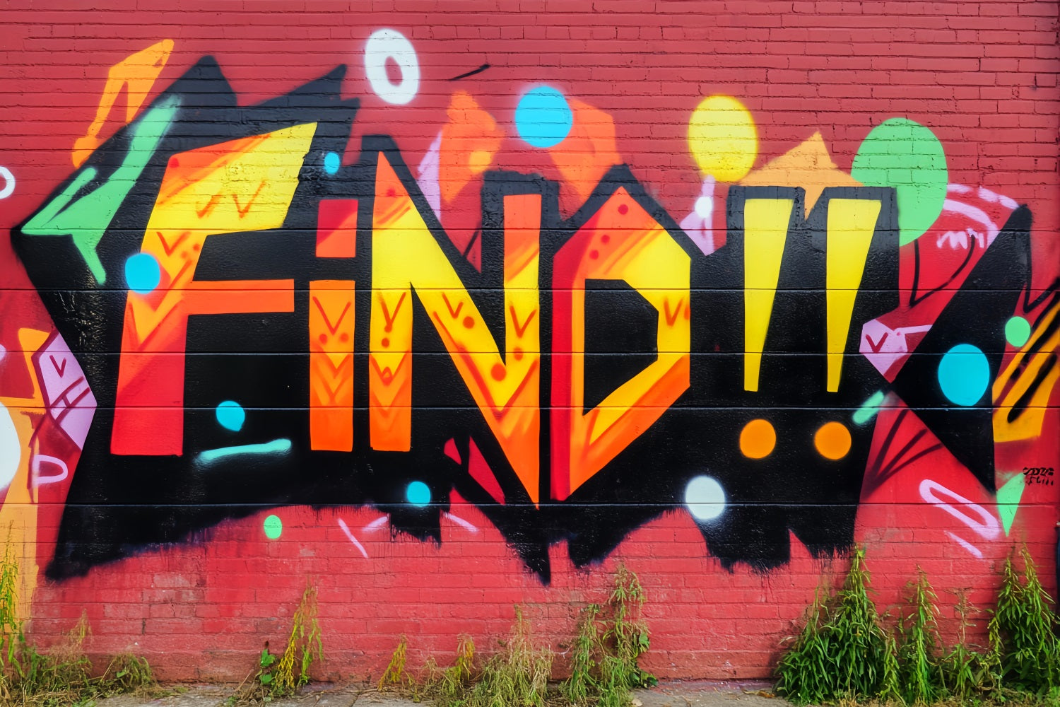 Graffiti Wall Graffiti Colorful Bold Letters Graffiti Photography Backdrop UK LXX58-264