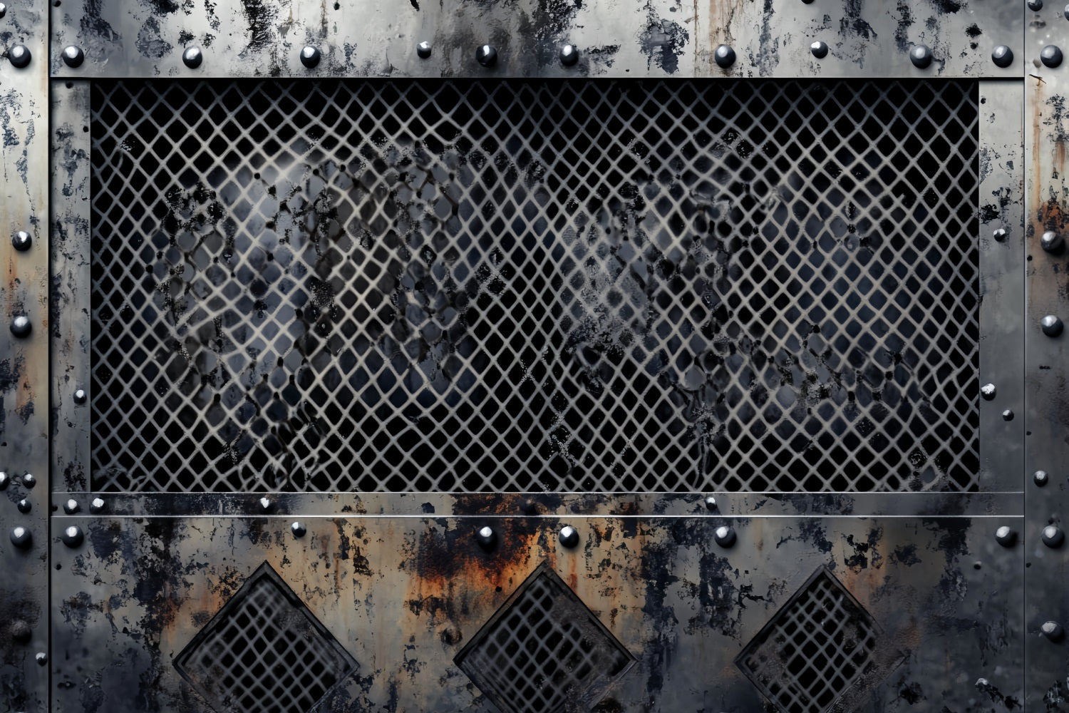Black Whiter Graffiti Wall Graffiti Rusty Steel Grunge Grid Graffiti Backdrop UK LXX58-266