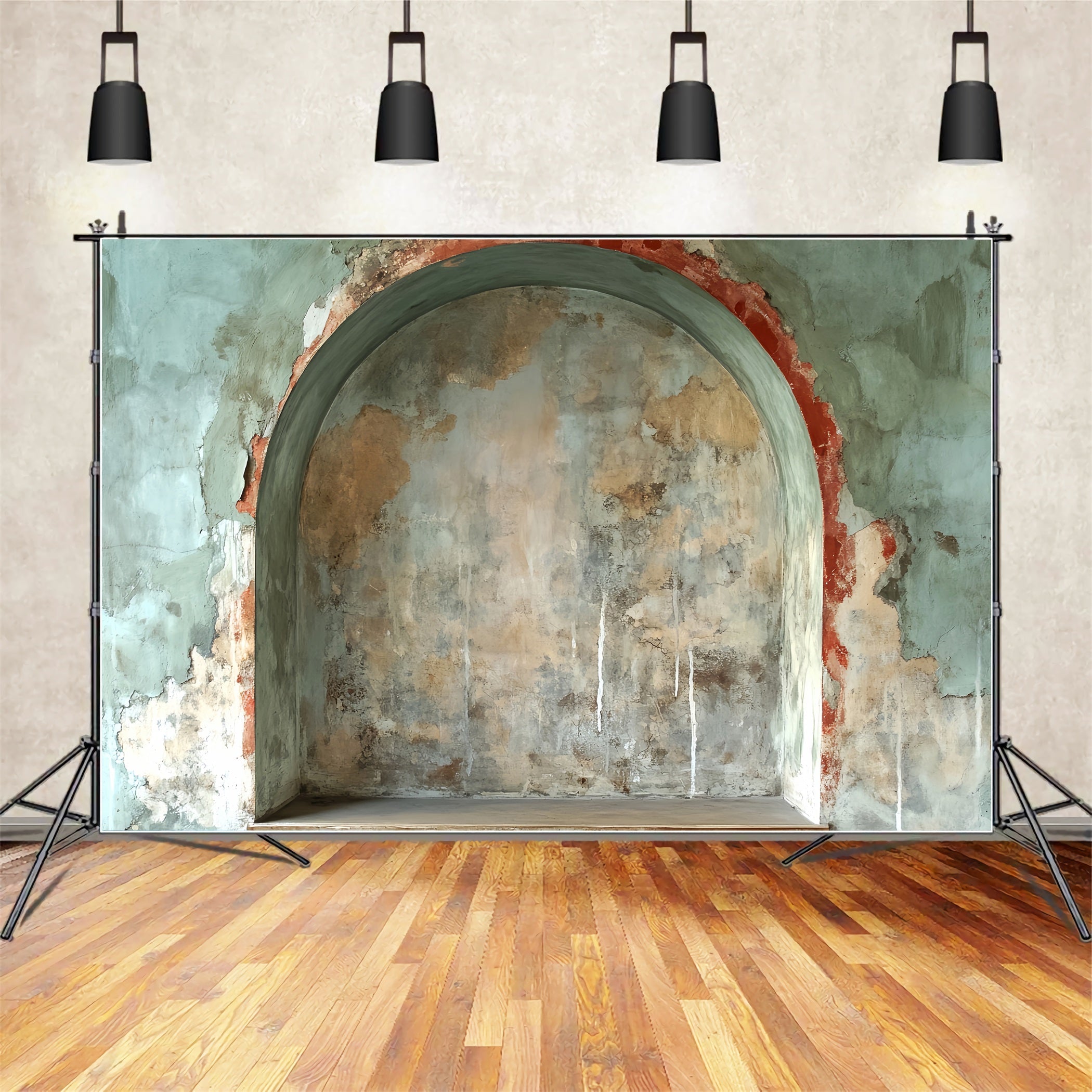 Colorful Graffiti Broken Arch Wall Aged Arch Wall Texture Graffiti Backdrops UK LXX58-267