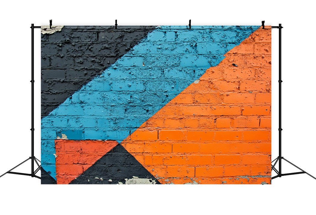 Graffiti Wall Abstract Geometric Blocks Graffiti Photography Backdrop UK LXX58-268