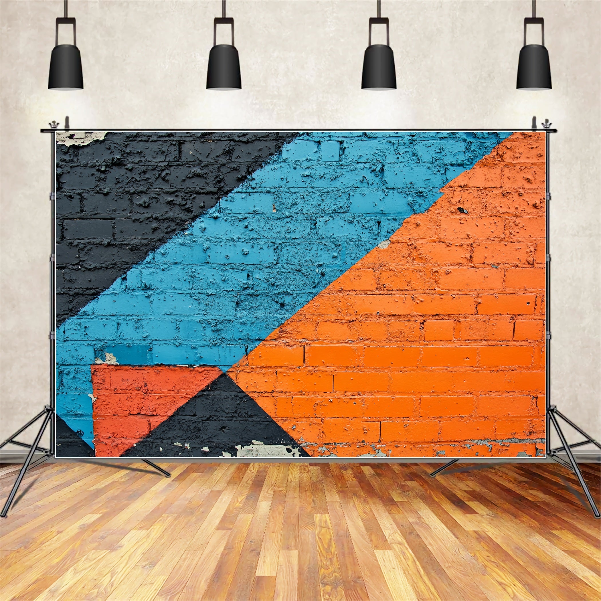 Graffiti Wall Abstract Geometric Blocks Graffiti Photography Backdrop UK LXX58-268