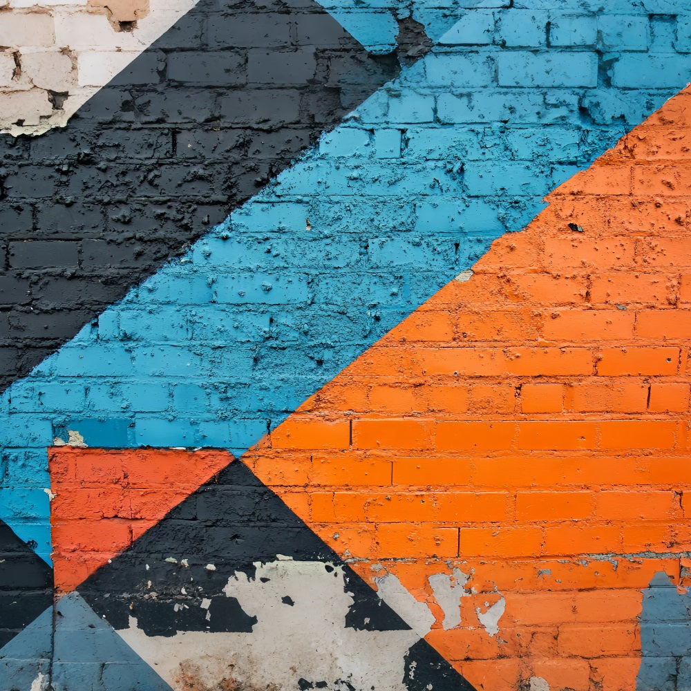 Graffiti Wall Abstract Geometric Blocks Graffiti Photography Backdrop UK LXX58-268